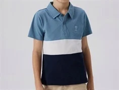 Name It polo t-shirt spring lake/hvid/navy blazer